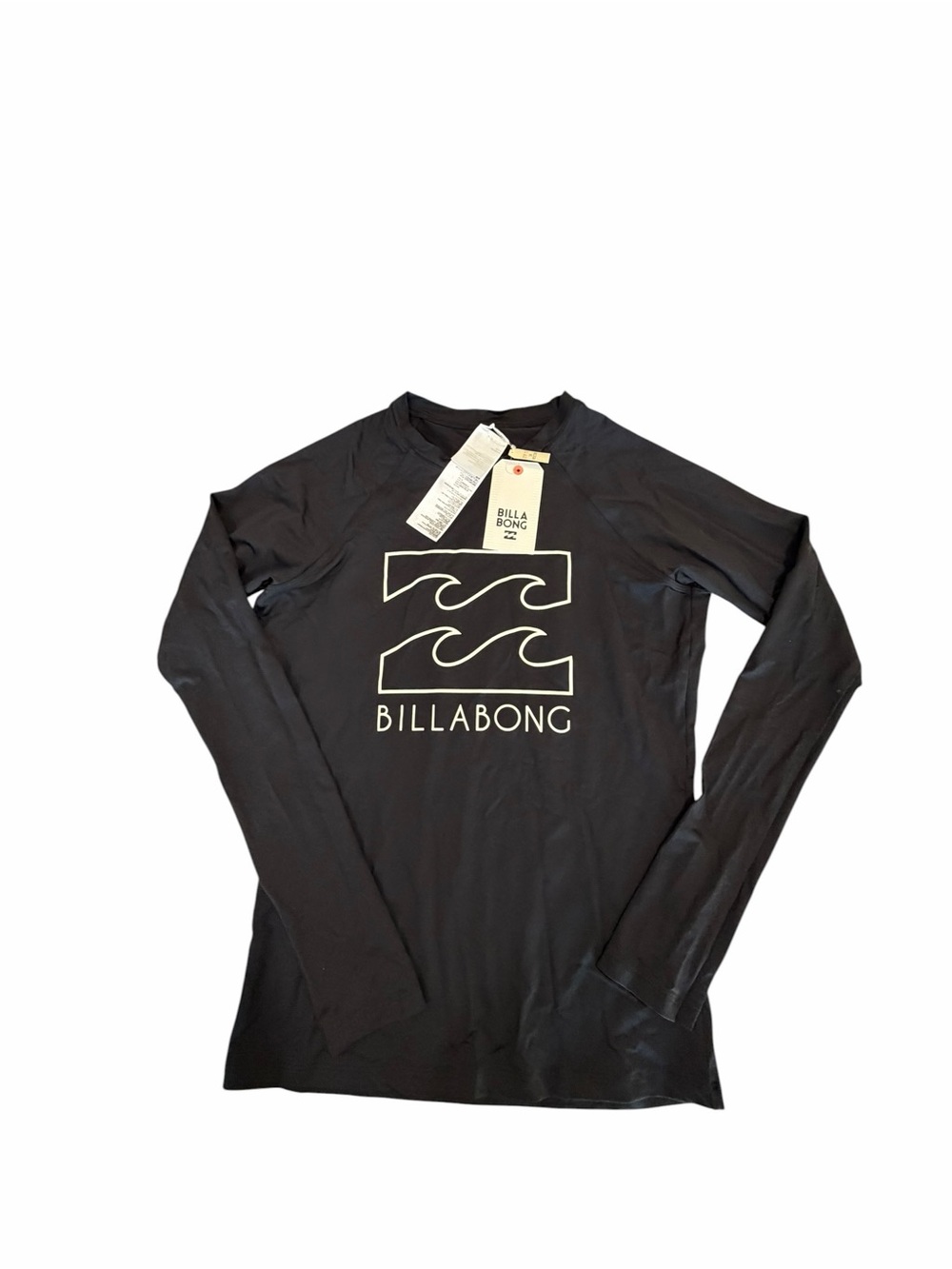 Billabong NEW Long Sleeve Black Rash Guard Swim Top Size L #260095